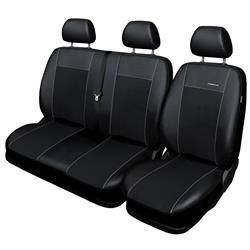 Op maat gemaakte hoezen voor Renault Trafic II Bus (2001-2014) osztás 2 az 1 - pasvorm autostoelhoezen - autostoelbeschermer set - Auto-Dekor - Premium - zwart