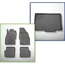 Set: TPE automatten + kofferbakmat voor Opel Corsa Hatchback (12.2014-05.2019) - Aristar - Guardliner - onderste bagageruimte