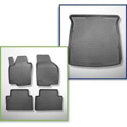 Set: TPE automatten + kofferbakmat voor Seat Alhambra II Bestelwagen (09.2010-03.2022) - Aristar - Cool liner - 7 zitplaatsen; derde rij verlaagd