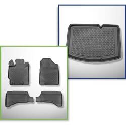 Set: TPE automatten + kofferbakmat voor Toyota Yaris III Hatchback (09.2011-08.2020) - Aristar - Cool liner - onderste bagageruimte, met hybride aandrijving