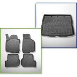 Set: TPE automatten + kofferbakmat voor Volkswagen Golf V Hatchback (10.2003-2008) - Aristar - Cool liner - met volledig reservewiel en / of 4 wiel aandrijving (4 motion)