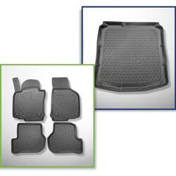 Set: TPE automatten + kofferbakmat voor Volkswagen Jetta 1K Sedan (08.2005-2011) - Aristar - Cool liner - zonder linker en rechter uitsparing