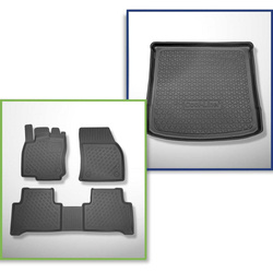 Set: TPE automatten + kofferbakmat voor Volkswagen Touran II MPV (09.2015-....) - Aristar - Cool liner - 5/7 zitplaatsen; derde rij verlaagd