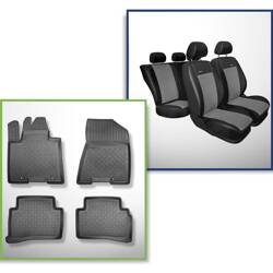 Set: TPE automatten + op maat gemaakte hoezen voor Kia Sportage IV SUV (01.2016-12.2021) - Premium