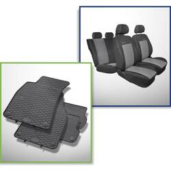 Set: rubberen automatten + op maat gemaakte hoezen voor Audi A4 B7 Avant, Limousine (2004-2008) - Elegance - P-2