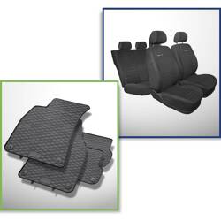 Set: rubberen automatten + op maat gemaakte hoezen voor Audi A4 B7 Avant, Limousine (2004-2008) - Elegance - P-4