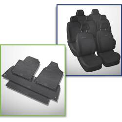 Set: rubberen automatten + op maat gemaakte hoezen voor Ford Galaxy I, II MPV (1995-2006) - Elegance - P-4 - 7 stoelen