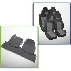 Set: rubberen automatten + op maat gemaakte hoezen voor Ford Galaxy III MPV (2006-2015) - Elegance - P-2