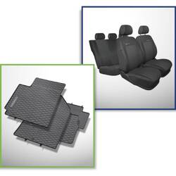 Set: rubberen automatten + op maat gemaakte hoezen voor Kia Picanto II Hatchback (2011-2016) - Elegance - P-3