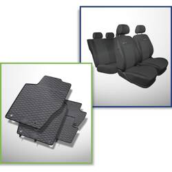 Set: rubberen automatten + op maat gemaakte hoezen voor Peugeot 307 Hatchback, Cabriolet, Sedan (2001-2005) - Elegance - P-1