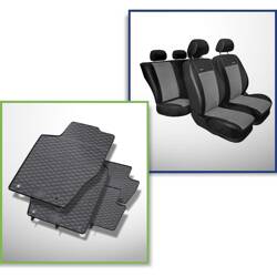 Set: rubberen automatten + op maat gemaakte hoezen voor Peugeot 307 Hatchback, Cabriolet, Sedan (2001-2005) - Premium