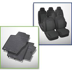 Set: rubberen automatten + op maat gemaakte hoezen voor Peugeot 307 I SW (2001-2005) - Elegance - P-1