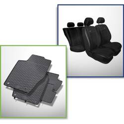 Set: rubberen automatten + op maat gemaakte hoezen voor Peugeot 307 I SW (2001-2005) - Premium