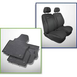 Set: rubberen automatten + op maat gemaakte hoezen voor Volkswagen Caddy III Cargo (2004-2015) - Elegance - P-3 - alleen de voorstoelen