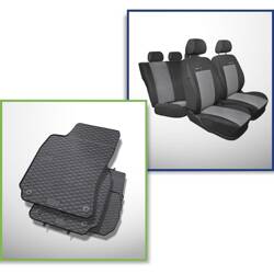 Set: rubberen automatten + op maat gemaakte hoezen voor Volkswagen Passat B5, B5 FL Sedan (1996-2005) - Elegance - P-2