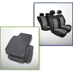 Set: rubberen automatten + op maat gemaakte hoezen voor Volkswagen Passat B5, B5 FL Variant (1996-2005) - Premium