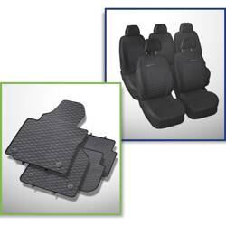 Set: rubberen automatten + op maat gemaakte hoezen voor Volkswagen Touran MPV (2003-2010) - Elegance - P-4