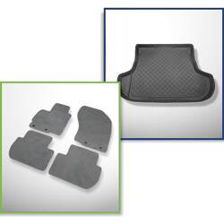 Set: velours automatten + kofferbakmatten voor Citroen C-Crosser (03.2007-08.2012) 5 deuren - Guardliner - 5/7 zitplaatsen; derde rij verlaagd (met en zonder subwoofer)