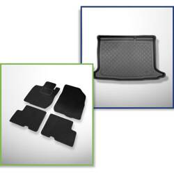 Set: velours automatten + kofferbakmatten voor Dacia Sandero II (12.2012-12.2020) 5 deuren - Guardliner