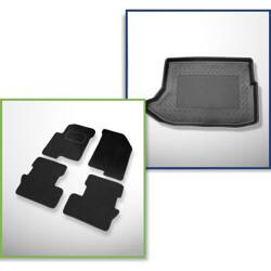 Set: velours automatten + kofferbakmatten voor Dodge Caliber (2007-12.2011) 5 deuren - Standard