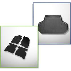 Set: velours automatten + kofferbakmatten voor Mitsubishi Galant VIII (1997-2004) 5 deuren - Standard - 8e generatie