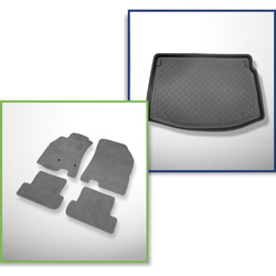 Set: velours automatten + kofferbakmatten voor Renault Megane III (11.2008-12.2015) 5 deuren - Guardliner