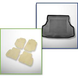 Set: velours automatten + kofferbakmatten voor Saab 9-5 I (1998-2009) 4 deuren - Standard