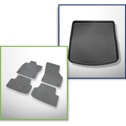 Set: velours automatten + kofferbakmatten voor Seat Leon III 5F (01.2014-03.2020) 5 deuren - Guardliner