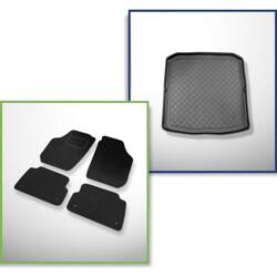 Set: velours automatten + kofferbakmatten voor Skoda Fabia II 5J (2007-12.2014) 5 deuren - Guardliner