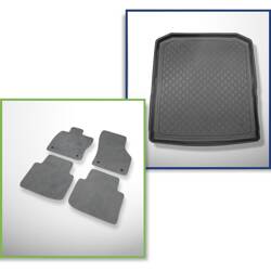 Set: velours automatten + kofferbakmatten voor Skoda Superb III 3V (09.2015-....) 5 deuren - Guardliner - onderste bagageruimte (zonder multifunctionele vloer); niet van toepassing voor de hybride versie