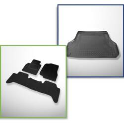 Set: velours automatten + kofferbakmatten voor Toyota Land Cruiser J100 (01.1998-2007) 5 deuren - Standard - 5 zitplaatsen