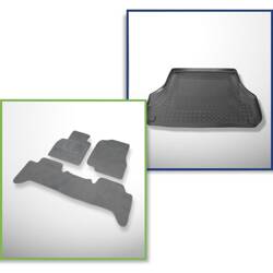 Set: velours automatten + kofferbakmatten voor Toyota Land Cruiser J100 (01.1998-2007) 5 deuren - Standard - 5 zitplaatsen