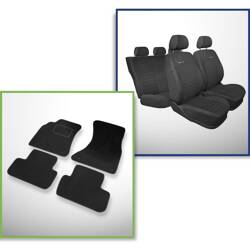 Set: velours automatten + op maat gemaakte autohoezen voor Audi A4 B8 Avant, Limousine (2008-2015) – Elegance P-4