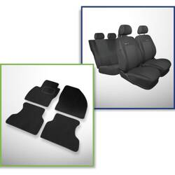 Set: velours automatten + op maat gemaakte autohoezen voor Ford Focus II Hatchback, Stationwagen, Sedan (2005-2010) – Elegance P-3