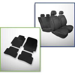 Set: velours automatten + op maat gemaakte autohoezen voor Renault Clio III Estate, Hatchback (2005-2012) – Elegance P-3