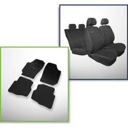 Set: velours automatten + op maat gemaakte autohoezen voor Seat Cordoba II Sedan (2002-2008) – Elegance P-4