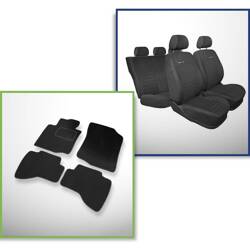 Set: velours automatten + op maat gemaakte autohoezen voor Toyota Aygo Hatchback (2005-2014) – Elegance P-4