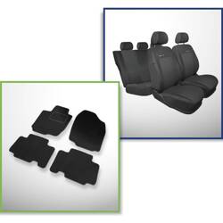 Set: velours automatten + op maat gemaakte autohoezen voor Toyota RAV4 III SUV (2006-2012) – Elegance P-3