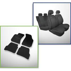 Set: velours automatten + op maat gemaakte autohoezen voor Volkswagen Passat B5, B5 FL Sedan (1996-2005) – Elegance P-3