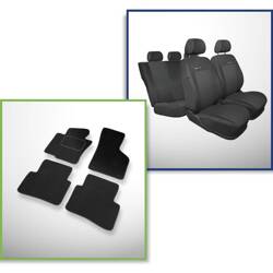 Set: velours automatten + op maat gemaakte autohoezen voor Volkswagen Passat B6 Sedan (2005-2010) – Elegance P-3