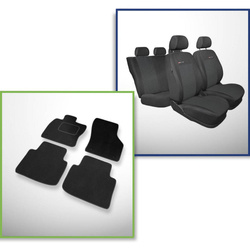 Set: velours automatten + op maat gemaakte autohoezen voor Volkswagen Passat B8 Sedan, Variant (2014-....) – Elegance P-1