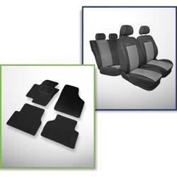 Set: velours automatten + op maat gemaakte autohoezen voor Volkswagen Tiguan I FL SUV (2011-2015) – Elegance P-2