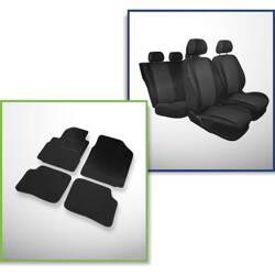 Set: vilt automatten (3 deuren) + op maat gemaakte autohoezen voor Toyota Yaris I Hatchback, Sedan (1999-2005) – Practic