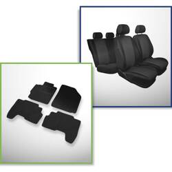 Set: vilt automatten + op maat gemaakte autohoezen voor Toyota Yaris II Hatchback, Sedan (2005-2010) – Practic