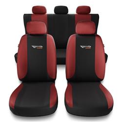 Universele autohoezen voor Alfa Romeo 166 I, II, III (1998-2007) - autostoelhoezen - autostoelbeschermer set - Auto-Dekor - Tuning - rood