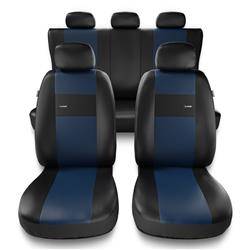 Universele autohoezen voor Alfa Romeo 166 I, II, III (1998-2007) - autostoelhoezen - autostoelbeschermer set - Auto-Dekor - X-Line - blauw