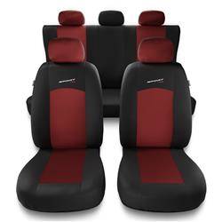 Universele autohoezen voor Audi A3 8L, 8P, 8V (1996-2019) - autostoelhoezen - autostoelbeschermer set - Auto-Dekor - Sport Line - rood