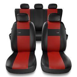 Universele autohoezen voor Daihatsu Sirion I, II, III (1998-2019) - autostoelhoezen - autostoelbeschermer set - Auto-Dekor - X-Line - rood