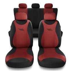 Universele autohoezen voor Fiat Punto Grande, Evo, 2012 (2005-2018) - autostoelhoezen - autostoelbeschermer set - Auto-Dekor - Turbo - rood