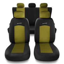 Universele autohoezen voor Kia Cerato (2004-2008) - autostoelhoezen - autostoelbeschermer set - Auto-Dekor - Sport Line - geel